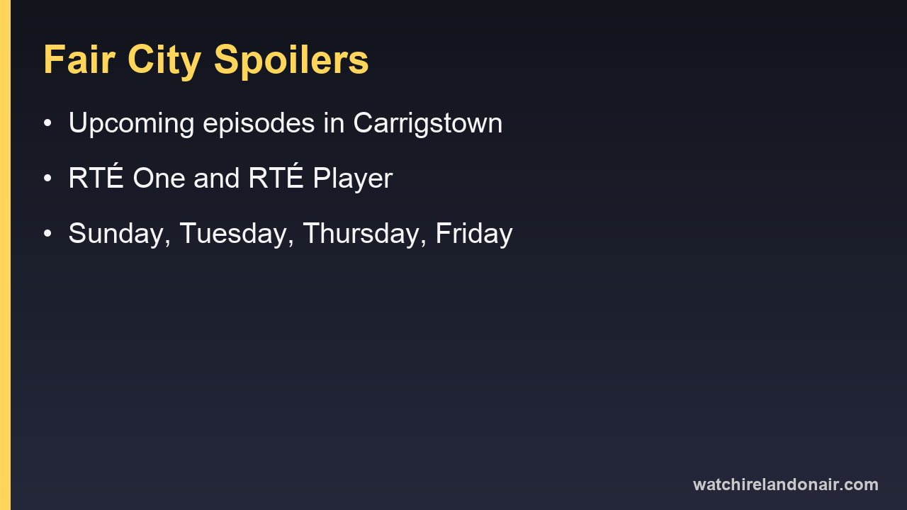 Fair City Spoilers: What's Coming Up Next in Carrigstown